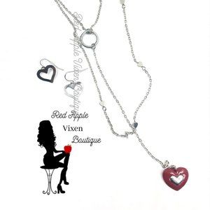 Heart Pendant Necklace and Earring Set